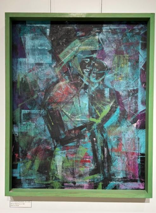 An abstract painting on canvas.