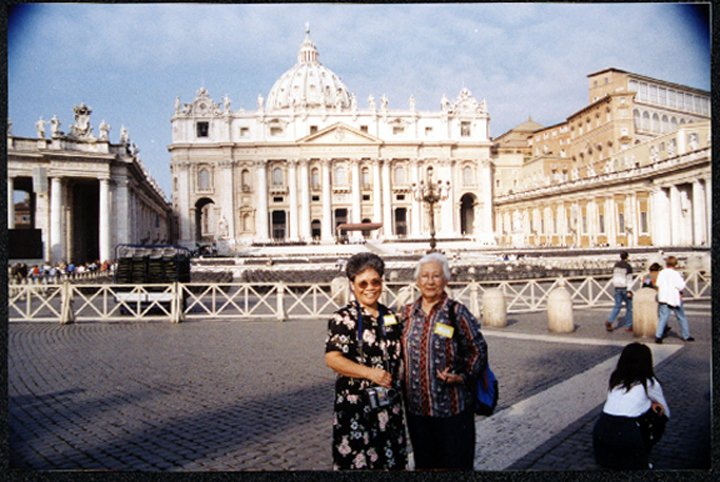 Two Sisters of Providence pose for a photo at the Vatican.