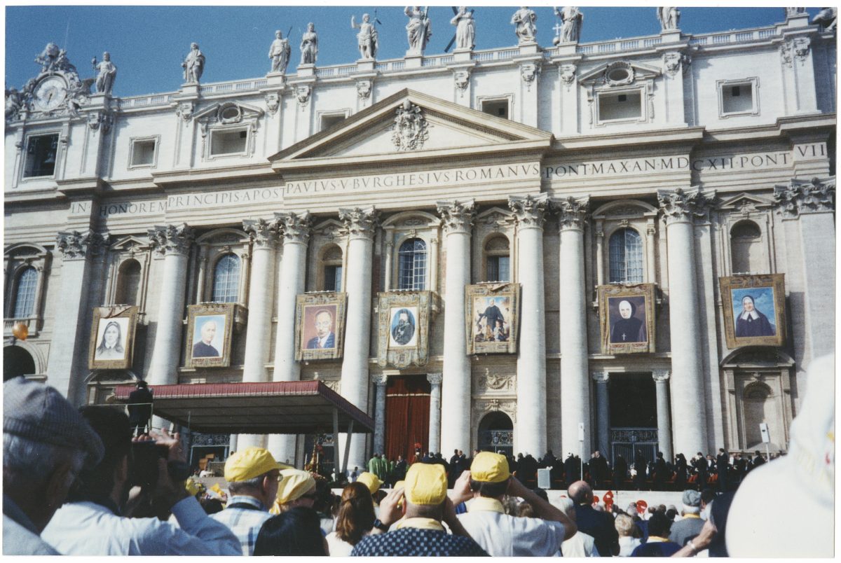 Portraits of Catholics being Beatified at the Vatican in October 2001.